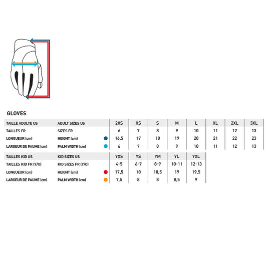 Tailles Gants