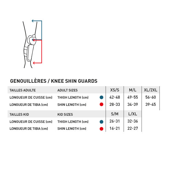 Tailles Genouillères