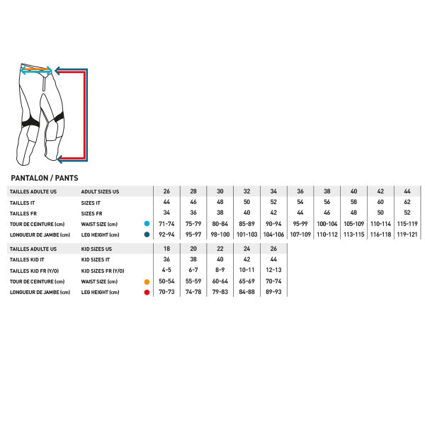 Tailles Pantalons